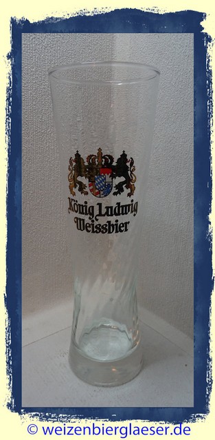 2 x König Ludwig Weißbier Weizenbierglas 0,5l Wellen im Glas Brauerei Bar 7893